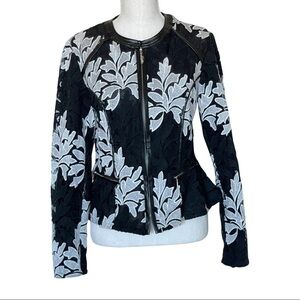 INC Peplum Faux Leather Trim Jacket